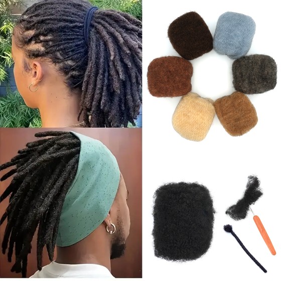 KAMA Cheveux 100% Unprocessed Raw Afro Kinky Curly Virgin Bulk Human Hair Extensions 10 Inches 30gram Stretched Dreadlock Bulk Hair