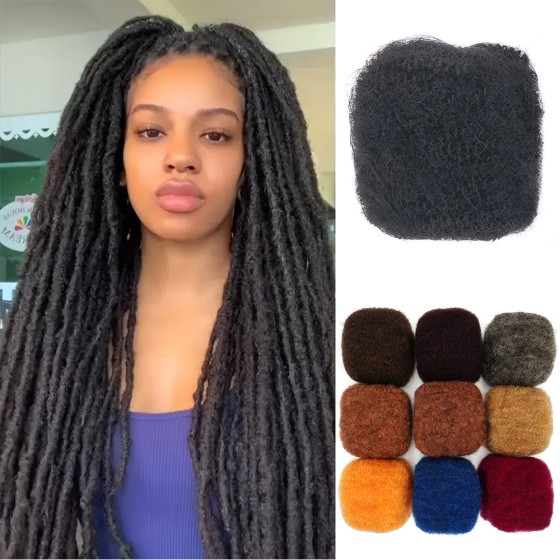 Afro Kinky 100% Bulk Human Hair Soft Kinkys Bulk Braiding Hair For Dreadlocs Extensions Locs Repair And Twist/Braids 30 Gram Per Piece Hair Extentions (10inches)